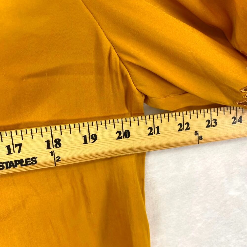 White House Black Market Women's Yellow Blouse Sz M - Picture 8 of 9